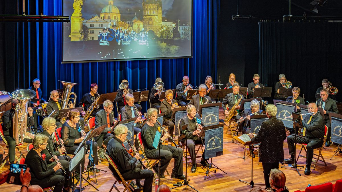 Foto van het Harmonie Dagorkest tijdens hun jaarconcert optreden